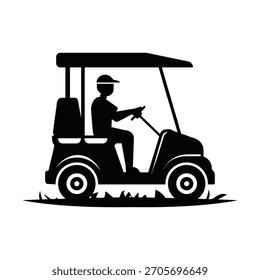 Golfer Fahren ein Golfwagen Vektor