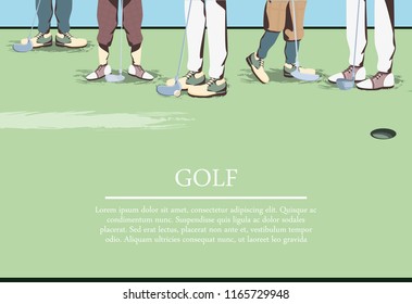 golfer feets on golf course