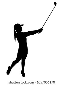 Golfer girl silhouette vector