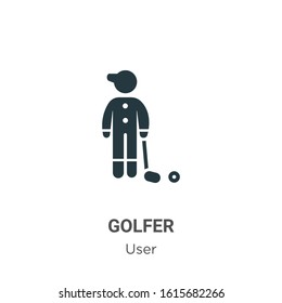 Golfer glyph icon vector on white background. Flat vector golfer icon symbol sign from modern user collection for mobile concept and web apps design.