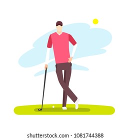 Golfer. Golf player isolated vector