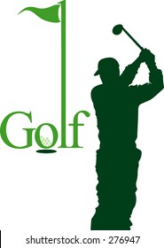 Golfer graphic illustration