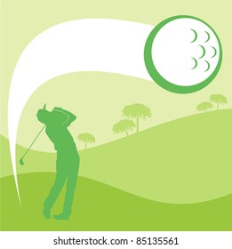 Golfer graphic illustration. Vector. Golf