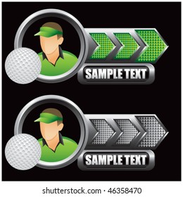 golfer green and gray arrow nameplates