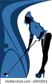 golfer has hit the ball (vector illustration);