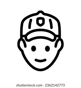 Golfer head line icon, outdoor sports and recreation concept, golf player avatar sign on white background, Golfer icon in outline style for mobile concept and web design. Vector graphics