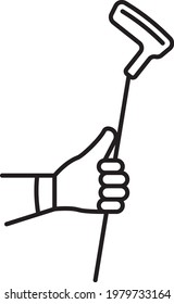 Golfer holding Wedge Concept, Human Hand with Stick Vector Icon Design, Club and Ball sport Symbol, Golfers Equipment Stock illustration, 