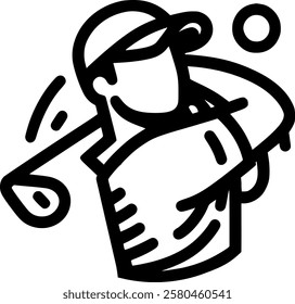 Golfer icon. Flat illustration of golfer vector icon for web sign, symbol, vector, art