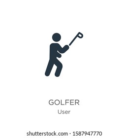 Golfer icon vector. Trendy flat golfer icon from user collection isolated on white background. Vector illustration can be used for web and mobile graphic design, logo, eps10