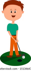 Golfer, illustration, vector on white background.