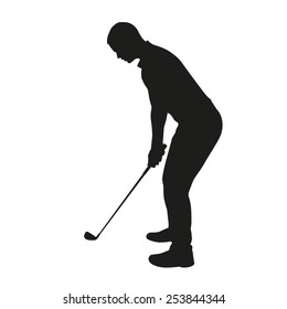 Golfer isolated silhouette