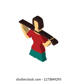 Golfer isometric left top view 3D icon