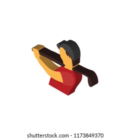 Golfer isometric left top view 3D icon