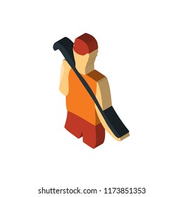 Golfer isometric left top view 3D icon