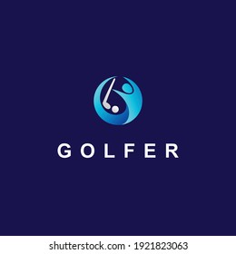 Diseño del logo de Golfer, diseño del logo del golf