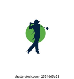 golfer logo design tamplate on white background	