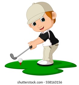 Golfer Man Cartoon