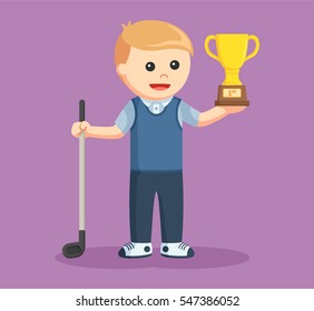 golfer man with trophy