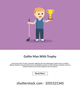 Golfer Man With Trophy Information