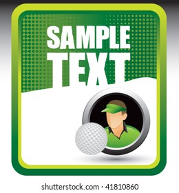 golfista en plantilla de verificación verde