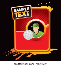 golfer on orange grungy advertisement