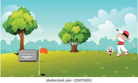 The golfer with the playground