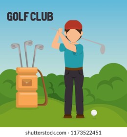 golfer playing in golf club