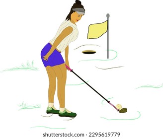 Golfer preparing a long throw