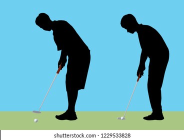 Golfer Putting Silhouette