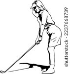 Golfer Ready to Swing Vector Illustration