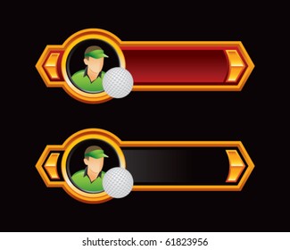 flechas rojas y negras de golfista