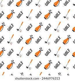 Golfer Silent Swing Golf Bags and Balls Pattern can be use for background and apparel design
