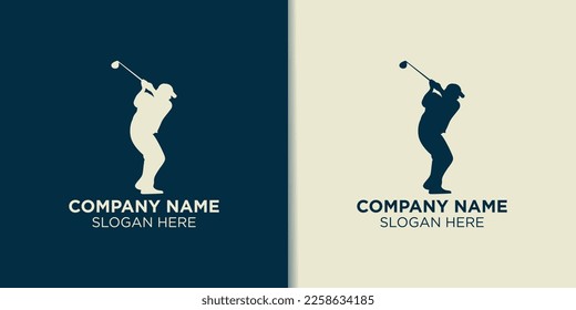 golfer silhouette design vector, sport logo design inspiration