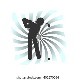 golfer silhouette - icon. Man playing golf -vector.
