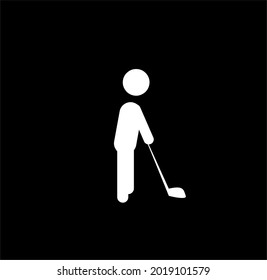 Golfer silhouette line and solid icon, golf concept, Man swinging golf sign on white background, Golf player icon in outline style for mobile concept and web design. Vector graphics.