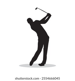 golfer silhouette on white background	