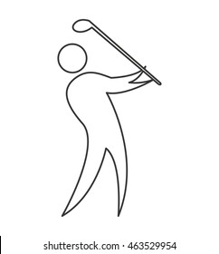 golfer silhouette player isolated icon vector illustration graphic