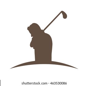 golfer silhouette player isolated icon vector illustration graphic