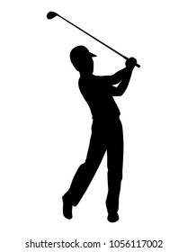 Golfer silhouette vector