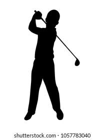 Golfer silhouette vector