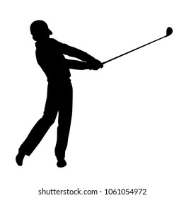 Golfer silhouette vector