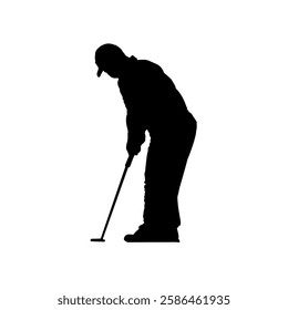  golfer silhouette - vector illustration