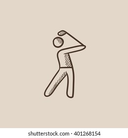 Golfer sketch icon.