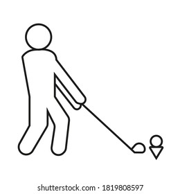 Golfer Sport icon outline style vector