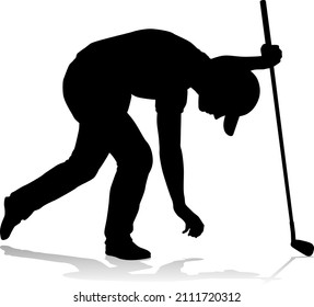 A golfer sports person playing golf 