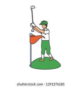 golfer with stick golf avatar character