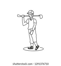 golfer with stick golf avatar character