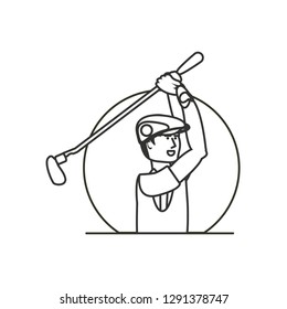golfer with stick golf avatar character