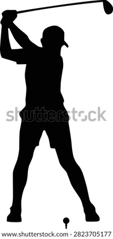 Golfer Swing Silhouette Vector Design