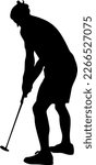  Golfer vector silhouette art illustration in trendy flat style isolated on white background. Symbol for website design, logo, app, UI. vector illustration,